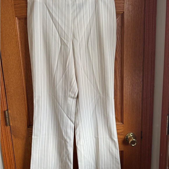 New York & Company Pants - New York & Company Cream Striped Wide Leg Pants